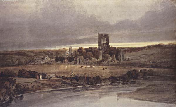 Thomas Girtin Kirkstall Abbey,Yorkshire-Evening (mk47) Sweden oil painting art